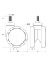 Roulette pivotante double série S-100B pour lit d&#39;hôpital